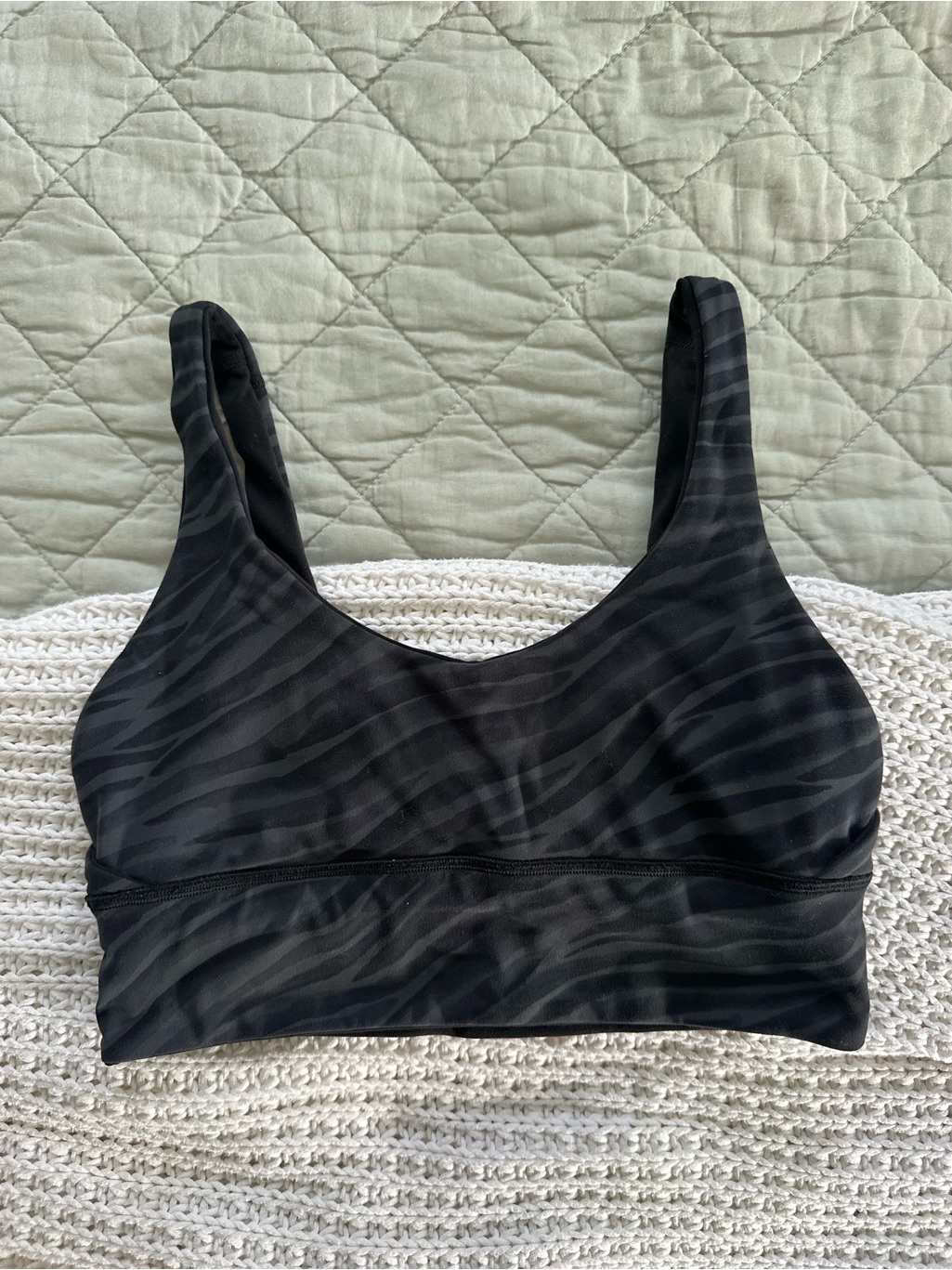 Lululemon Athletica Black Zebra-Print Align Sports Bra